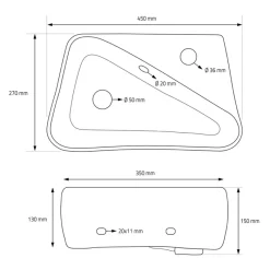 Waschbecken inkl. Ablaufgarnitur Schwarz mit Überlauf 45x27x13 cm Schwarz aus Keramik ML-Design-ECD Germany Sale