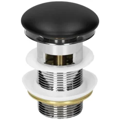 Waschbecken inkl. Ablaufgarnitur Schwarz mit Überlauf 45x27x13 cm Schwarz aus Keramik ML-Design-ECD Germany Sale