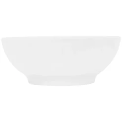 Waschbecken inkl. Ablaufgarnitur Weiß mit Überlauf Ø 45,5x18,5 cm Weiß aus Keramik-ECD Germany