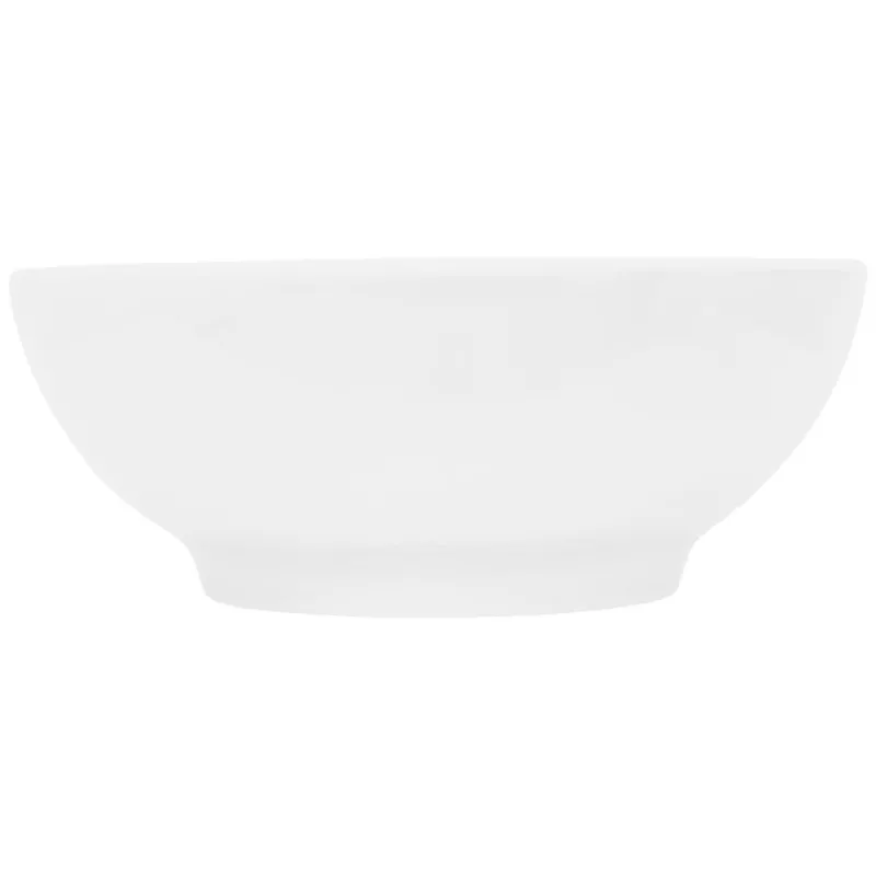 Waschbecken inkl. Ablaufgarnitur Weiß mit Überlauf Ø 45,5x18,5 cm Weiß aus Keramik-ECD Germany