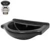Waschbecken inkl. Ablaufgarnitur Schwarz mit Überlauf 67,5x51,5x21,5 cm Schwarz matt aus Keramik ML-Design-ECD Germany Online