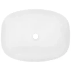 Waschbecken inkl. Ablaufgarnitur ohne Überlauf 50,5x38,5x13,5 cm Weiß aus Keramik LuxeBath-ECD Germany Outlet