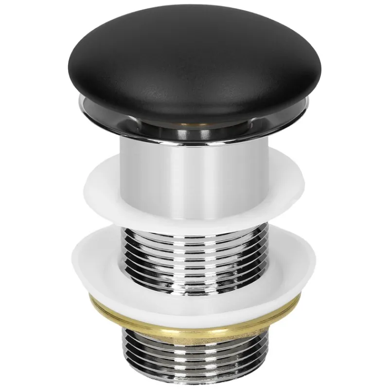 Waschbecken inkl. Ablaufgarnitur ohne Überlauf 49x36,5x14 cm Schwarz aus Keramik ML-Design-ECD Germany Outlet