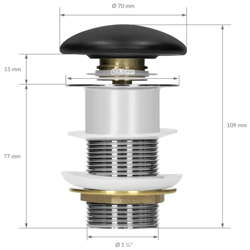 Waschbecken inkl. Ablaufgarnitur ohne Überlauf 49x36,5x14 cm Schwarz aus Keramik ML-Design-ECD Germany Outlet