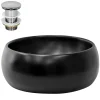 Waschbecken inkl. Ablaufgarnitur ohne Überlauf Ø 40x15,5 cm Schwarz aus Keramik ML-Design-ECD Germany Best