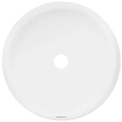 Waschbecken inkl. Ablaufgarnitur Silber ohne Überlauf Ø 35x12 cm Weiß aus Keramik-ECD Germany Discount