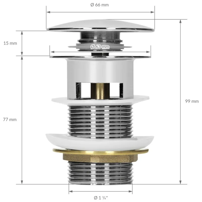 Waschbecken inkl. Ablaufgarnitur Slber mit Überlauf Ø 42x17 cm Weiß aus Keramik-ECD Germany New