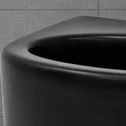 Waschbecken inkl. Ablaufgarnitur mit Überlauf 33,5x25,5x13 mm Schwarz matt aus Keramik ML-Design-ECD Germany Outlet