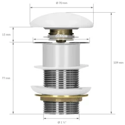 Waschbecken inkl. Ablaufgarnitur Weiß ohne Überlauf 51x25x13 cm Weiß aus Keramik Linksbündig ML-Design-ECD Germany Discount