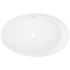 Waschbecken inkl. Ablaufgarnitur Silber ohne Überlauf 58,5x37,5x14,5 cm Weiß aus Keramik-ECD Germany Online