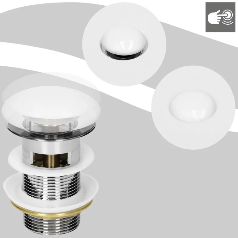 Waschbecken inkl. Ablaufgarnitur Weiß mit Überlauf 86x51,5x21,5 cm Weiß aus Keramik ML-Design-ECD Germany New