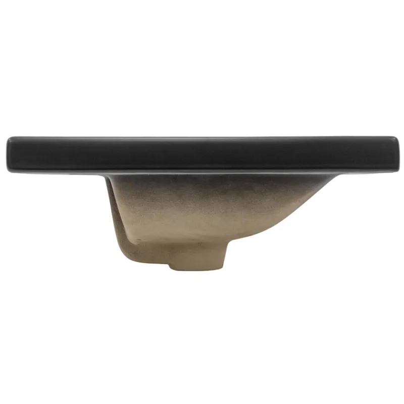 Waschbecken inkl. Ablaufgarnitur Schwarz mit Überlauf 53,5x46x16,5 cm Schwarz matt aus Keramik ML-Design-ECD Germany Sale