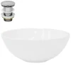 Waschbecken inkl. Ablaufgarnitur Silber ohne Überlauf Ø 28x11,6 cm Weiß aus Keramik ML-Design-ECD Germany Clearance