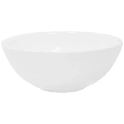 Waschbecken inkl. Ablaufgarnitur Silber ohne Überlauf Ø 28x11,6 cm Weiß aus Keramik ML-Design-ECD Germany Clearance