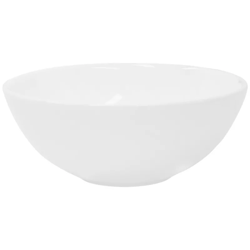 Waschbecken inkl. Ablaufgarnitur Silber ohne Überlauf Ø 28x11,6 cm Weiß aus Keramik ML-Design-ECD Germany Clearance