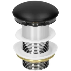 Waschbecken inkl. Ablaufgarnitur Schwarz ohne Überlauf Ø 41x18 cm Schwarz aus Keramik ML-Design-ECD Germany Online