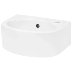 Waschbecken Oval mit Überlauf 33,5x25,5x13 cm Weiß aus Keramik-ECD Germany