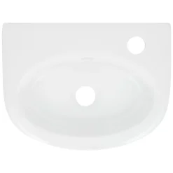 Waschbecken Oval mit Überlauf 33,5x25,5x13 cm Weiß aus Keramik-ECD Germany