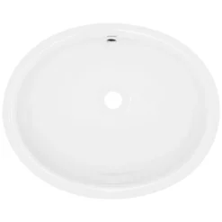 Waschbecken Oval mit Überlauf 49x40,5x19,5 cm Weiß aus Keramik ML-Design-ECD Germany Clearance