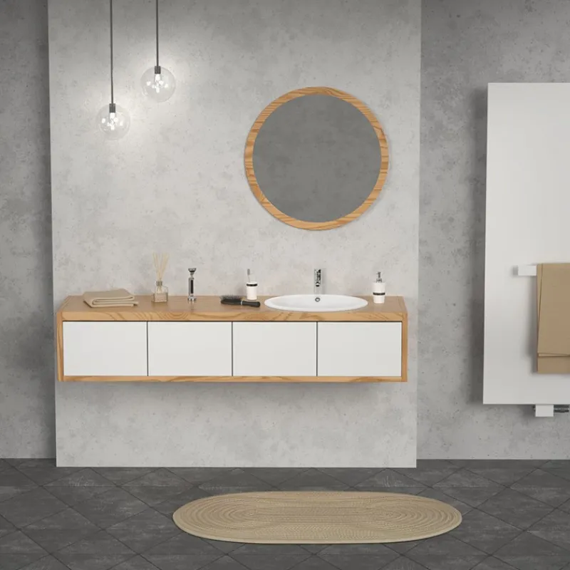 Waschbecken Oval mit Überlauf 49x40,5x19,5 cm Weiß aus Keramik ML-Design-ECD Germany Clearance