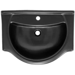 Waschbecken Oval mit Überlauf 67,5x51,5x21,5 cm Schwarz matt aus Keramik ML-Design-ECD Germany Outlet