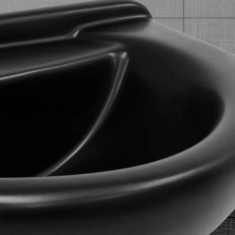 Waschbecken Oval mit Überlauf 67,5x51,5x21,5 cm Schwarz matt aus Keramik ML-Design-ECD Germany Outlet