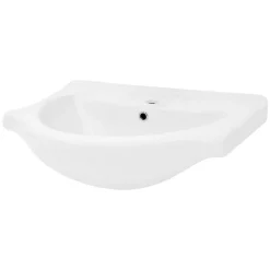 Waschbecken Oval mit Überlauf 67,5x51,5x21,5 cm Weiß aus Keramik ML-Design-ECD Germany Best