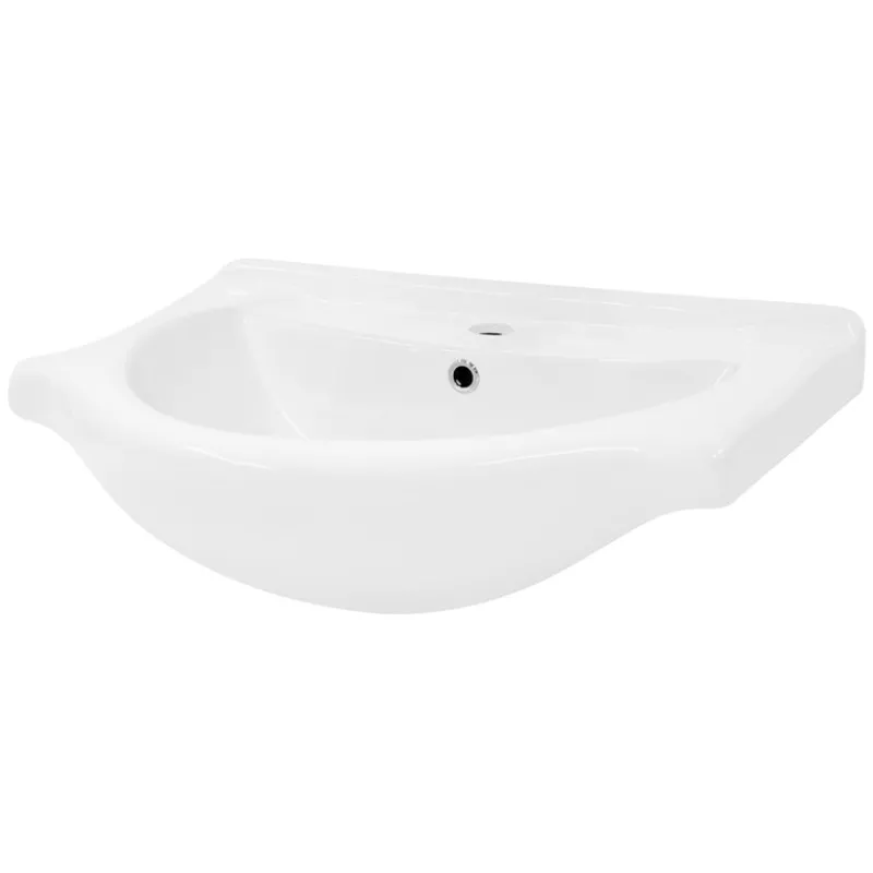 Waschbecken Oval mit Überlauf 67,5x51,5x21,5 cm Weiß aus Keramik ML-Design-ECD Germany Best