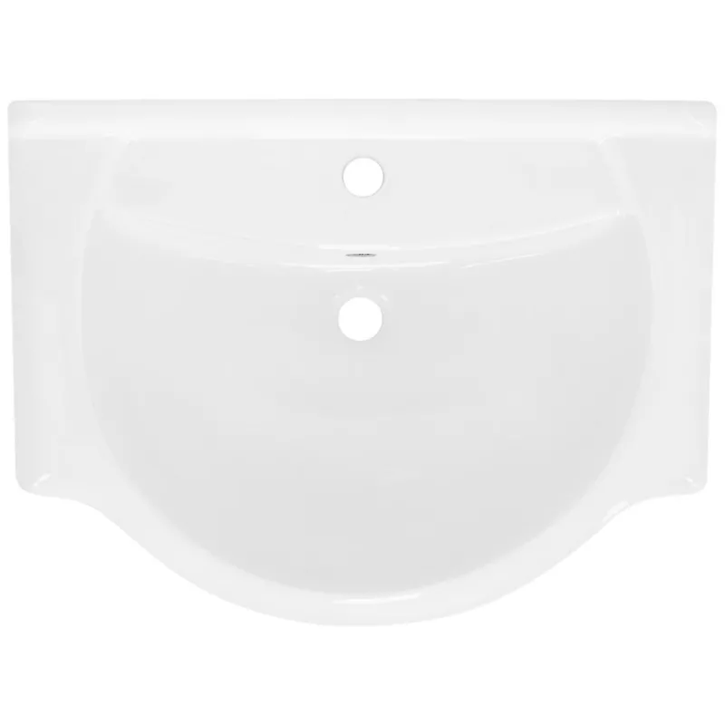 Waschbecken Oval mit Überlauf 67,5x51,5x21,5 cm Weiß aus Keramik ML-Design-ECD Germany Best
