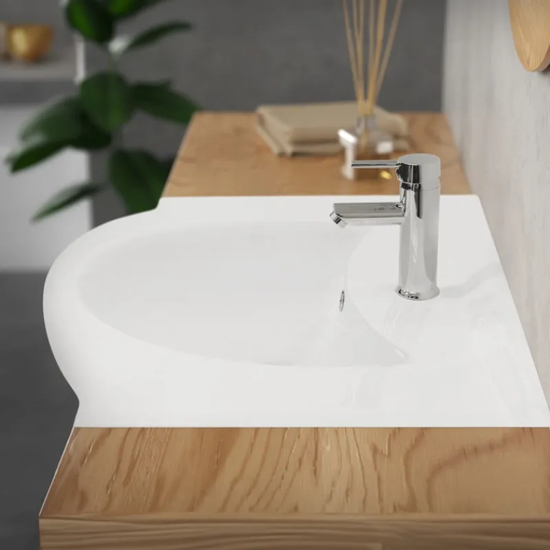 Waschbecken Oval mit Überlauf 67,5x51,5x21,5 cm Weiß aus Keramik ML-Design-ECD Germany Best