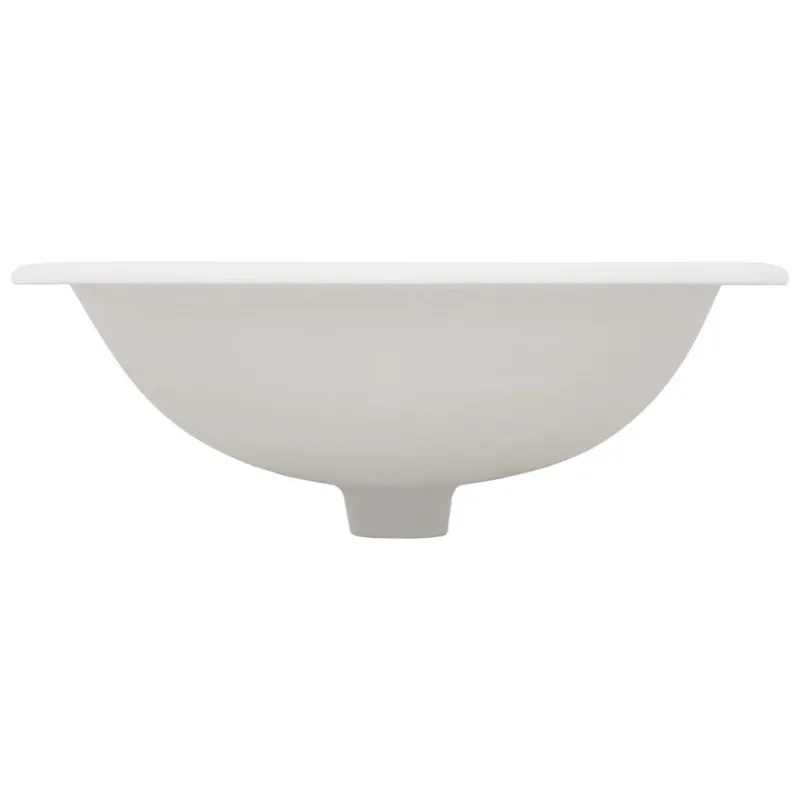 Waschbecken Oval mit Überlauf 57x48,5x19,5 cm Weiß aus Keramik ML-Design-ECD Germany Outlet