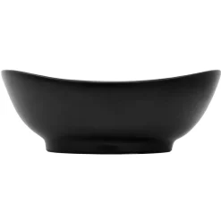 Waschbecken Oval mit Überlauf 59x39,5x20,5 cm Schwarz matt aus Keramik ML-Design-ECD Germany Outlet