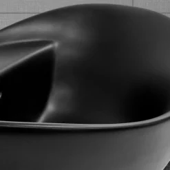 Waschbecken Oval mit Überlauf 59x39,5x20,5 cm Schwarz matt aus Keramik ML-Design-ECD Germany Outlet