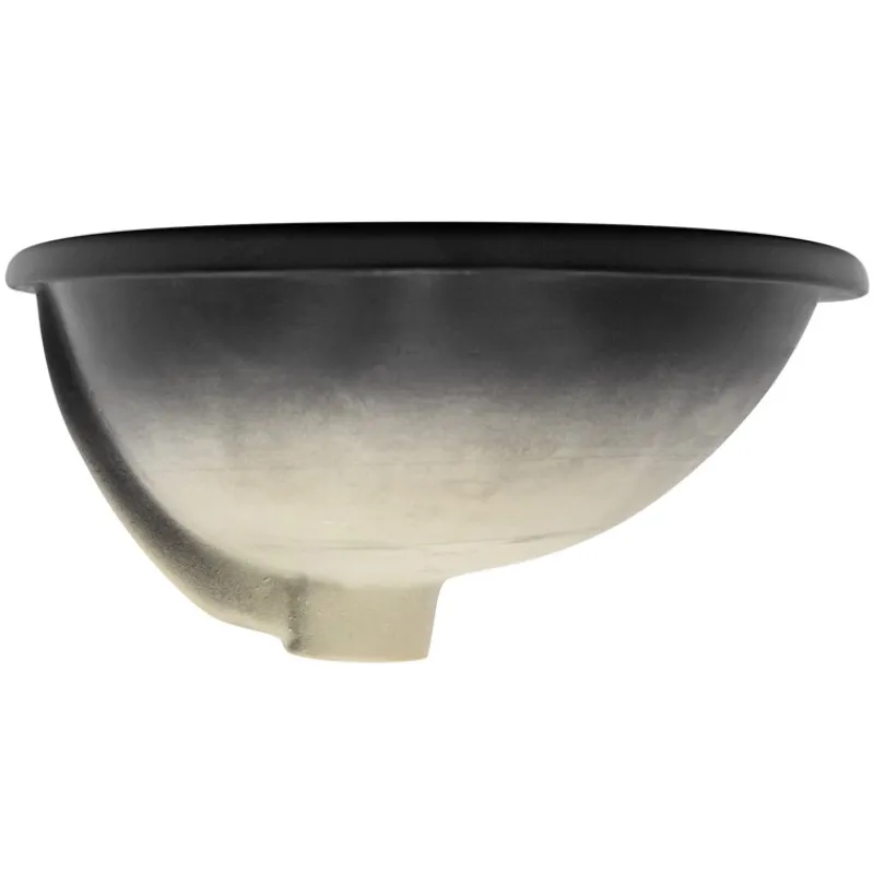 Waschbecken Oval mit Überlauf 49x40,5x19,5 cm Schwarz matt aus Keramik ML-Design-ECD Germany New