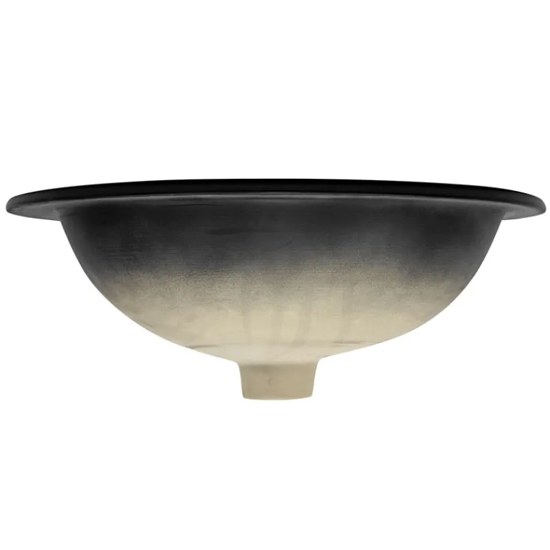 Waschbecken Oval mit Überlauf 57x48,5x19,5 cm Schwarz matt aus Keramik ML-Design-ECD Germany Hot