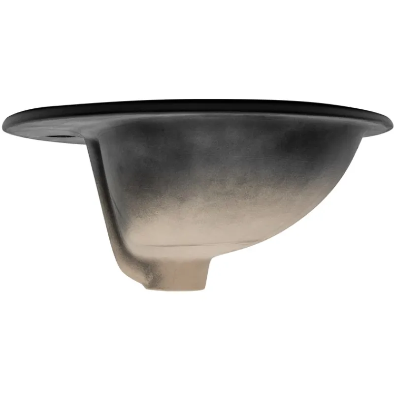 Waschbecken Oval mit Überlauf 57x48,5x19,5 cm Schwarz matt aus Keramik ML-Design-ECD Germany Hot