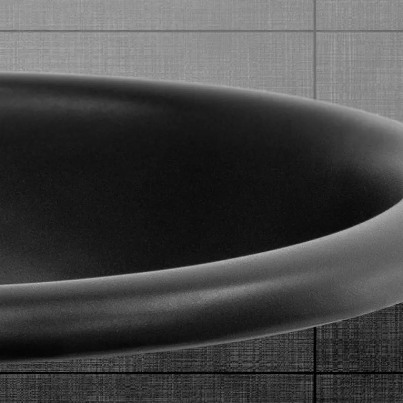 Waschbecken Oval mit Überlauf 57x48,5x19,5 cm Schwarz matt aus Keramik ML-Design-ECD Germany Hot