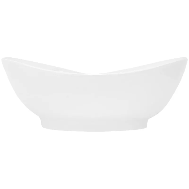 Waschbecken Oval mit Überlauf 59x39,5x20,5 cm Weiß aus Keramik ML-Design-ECD Germany Hot