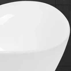 Waschbecken Oval mit Überlauf 59x39,5x20,5 cm Weiß aus Keramik ML-Design-ECD Germany Hot