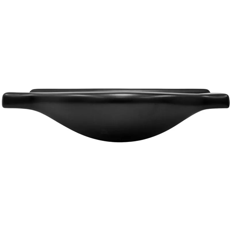 Waschbecken Oval mit Überlauf 87x50,5x2,5 cm Schwarz matt aus Keramik ML-Design-ECD Germany