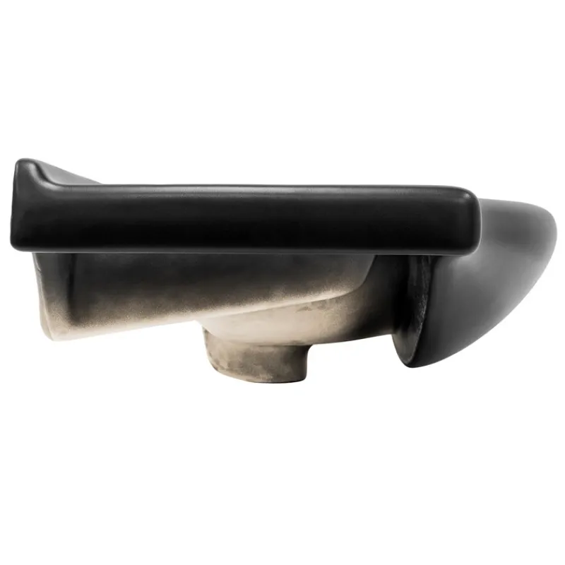 Waschbecken Oval mit Überlauf 87x50,5x2,5 cm Schwarz matt aus Keramik ML-Design-ECD Germany