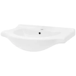 Waschbecken Oval mit Überlauf 77x51,5x21,5 cm Weiß aus Keramik ML-Design-ECD Germany Clearance