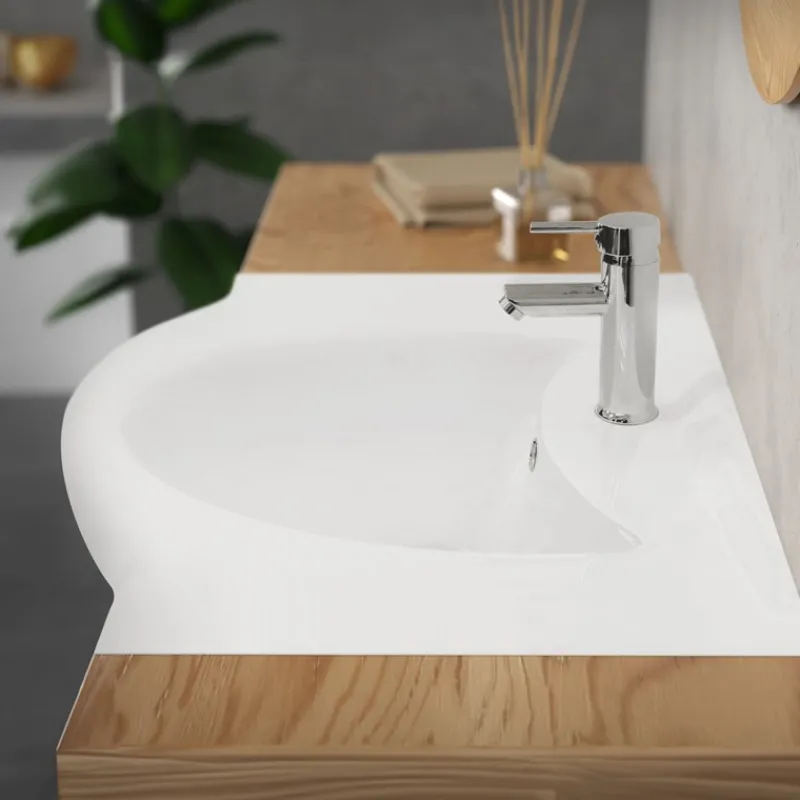 Waschbecken Oval mit Überlauf 77x51,5x21,5 cm Weiß aus Keramik ML-Design-ECD Germany Clearance