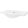 Waschbecken Oval mit Überlauf 86x51,5x21,5 cm Weiß aus Keramik LuxeBath-ECD Germany Clearance