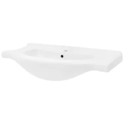 Waschbecken Oval mit Überlauf 86x51,5x21,5 cm Weiß aus Keramik LuxeBath-ECD Germany Clearance