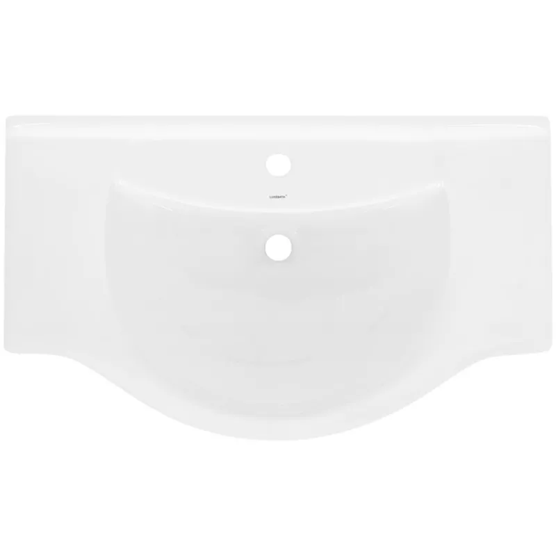Waschbecken Oval mit Überlauf 86x51,5x21,5 cm Weiß aus Keramik LuxeBath-ECD Germany Clearance
