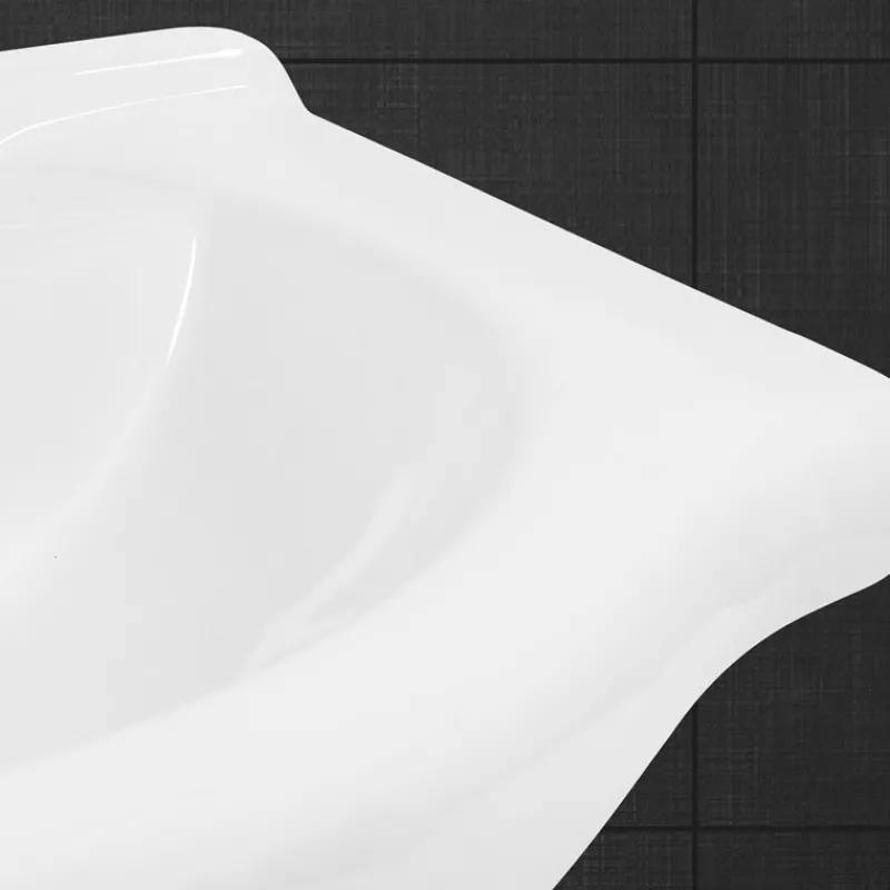 Waschbecken Oval mit Überlauf 86x51,5x21,5 cm Weiß aus Keramik LuxeBath-ECD Germany Clearance