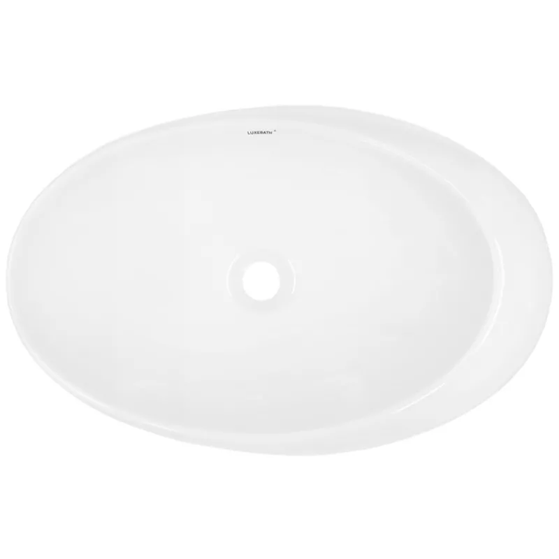 Waschbecken Oval ohne Überlauf 58,5x37,5x14,5 cm Weiß aus Keramik-ECD Germany