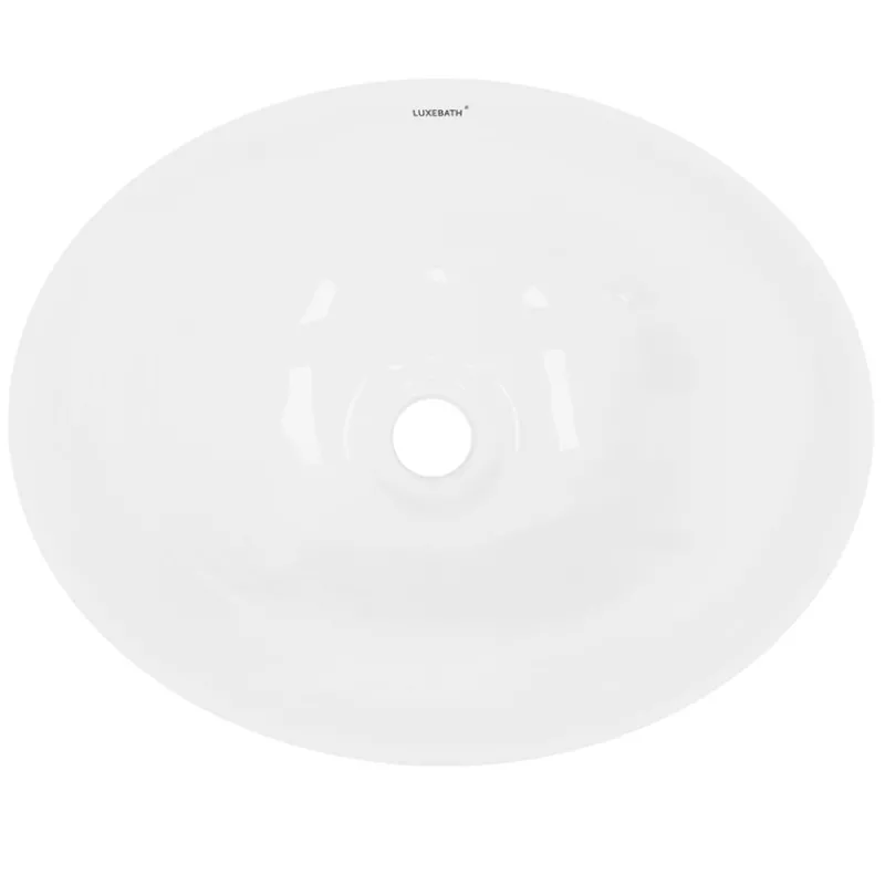 Waschbecken Oval ohne Überlauf 41x33x14,2 cm Weiß aus Keramik-ECD Germany Online