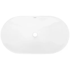 Waschbecken Oval ohne Überlauf 64x36,5x13 cm Weiß aus Keramik-ECD Germany New